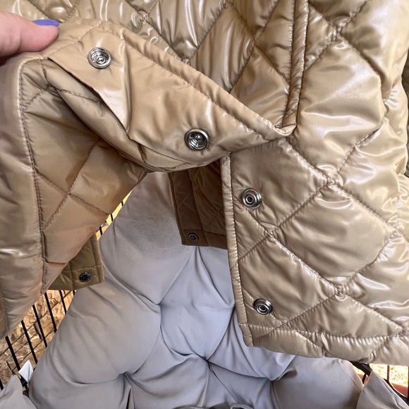 🔥BURBERRY 🔥AUTHENTIC HEATHFIELD FRINTON KNIT CUFFSS QUILTED TAN COLOR JACKET - Picture 8 of 16